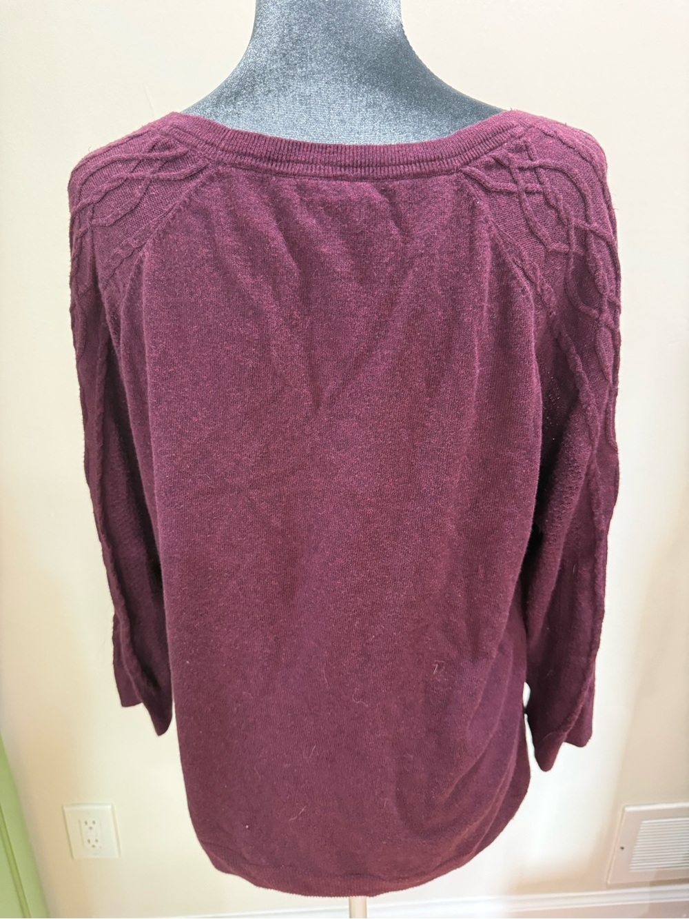 Sonoma Burgundy Scoop-Neck Long Sleeve Sweater - Picture 4 of 6